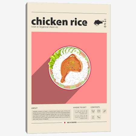 Chicken Rice Canvas Print #GWD27} by GastroWorld Canvas Art