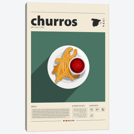 Churros Canvas Print #GWD28} by GastroWorld Art Print