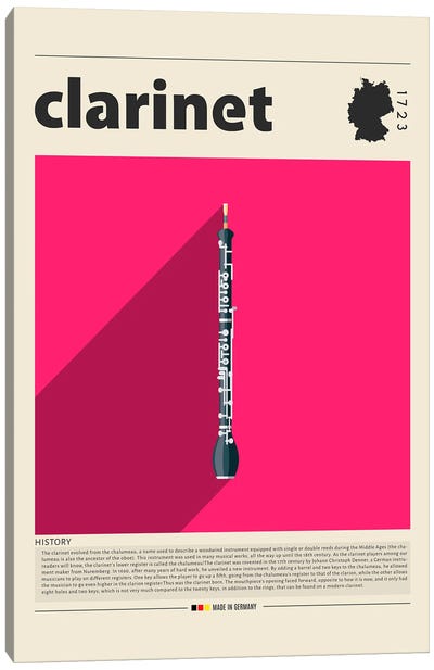 Clarinet Canvas Art Print - GastroWorld