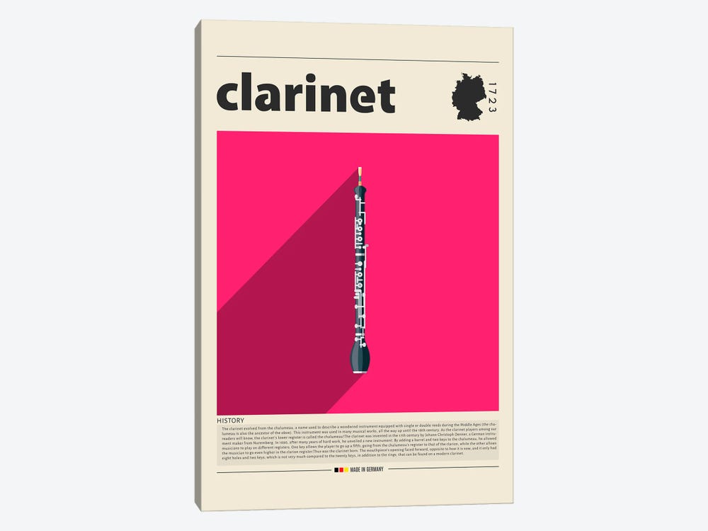 Clarinet by GastroWorld 1-piece Canvas Print