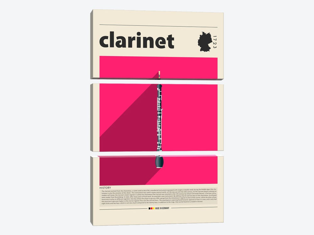 Clarinet by GastroWorld 3-piece Canvas Print