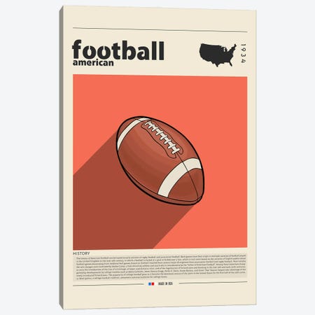 American Football Canvas Print #GWD2} by GastroWorld Canvas Print
