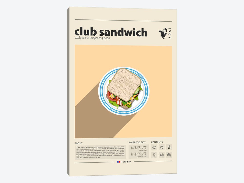 Club Sandwich by GastroWorld 1-piece Canvas Art Print