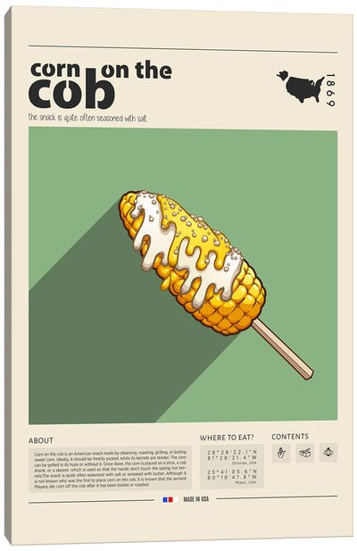 Corn On The Cob Canvas Art Print - GastroWorld