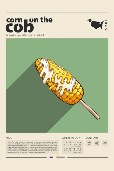 Food & Drink Posters: Corn On The Cob by GastroWorld