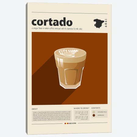 Cortado Canvas Print #GWD36} by GastroWorld Art Print