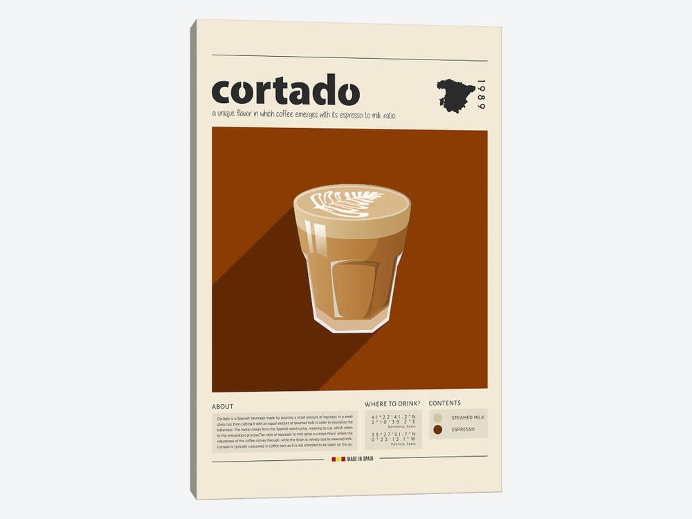Cortado by GastroWorld 1-piece Canvas Print