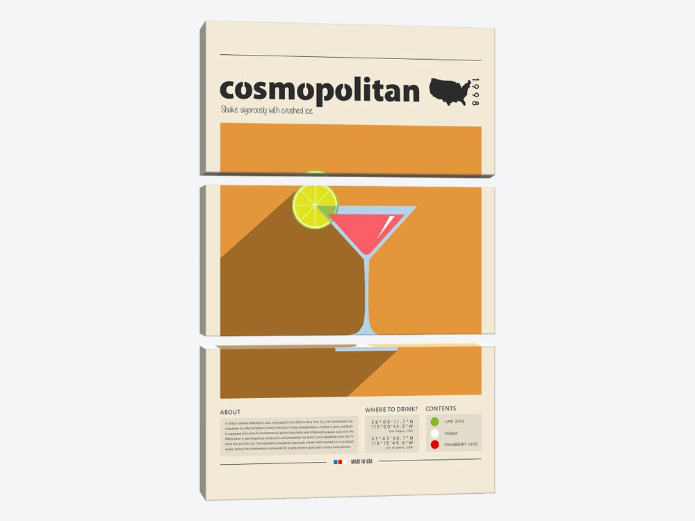 Cosmopolitan by GastroWorld 3-piece Canvas Art