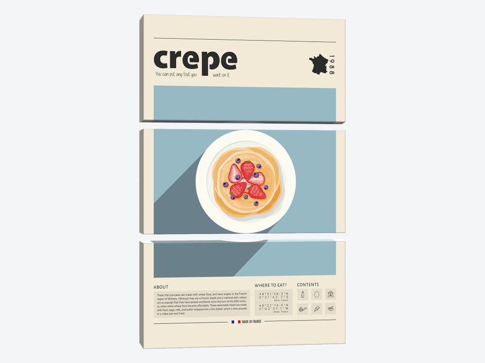 Crepe by GastroWorld 3-piece Canvas Art Print
