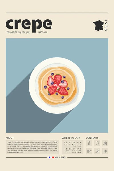 Food & Drink Posters: Crepe by GastroWorld