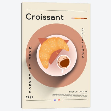 Croissant I Canvas Print #GWD39} by GastroWorld Canvas Artwork