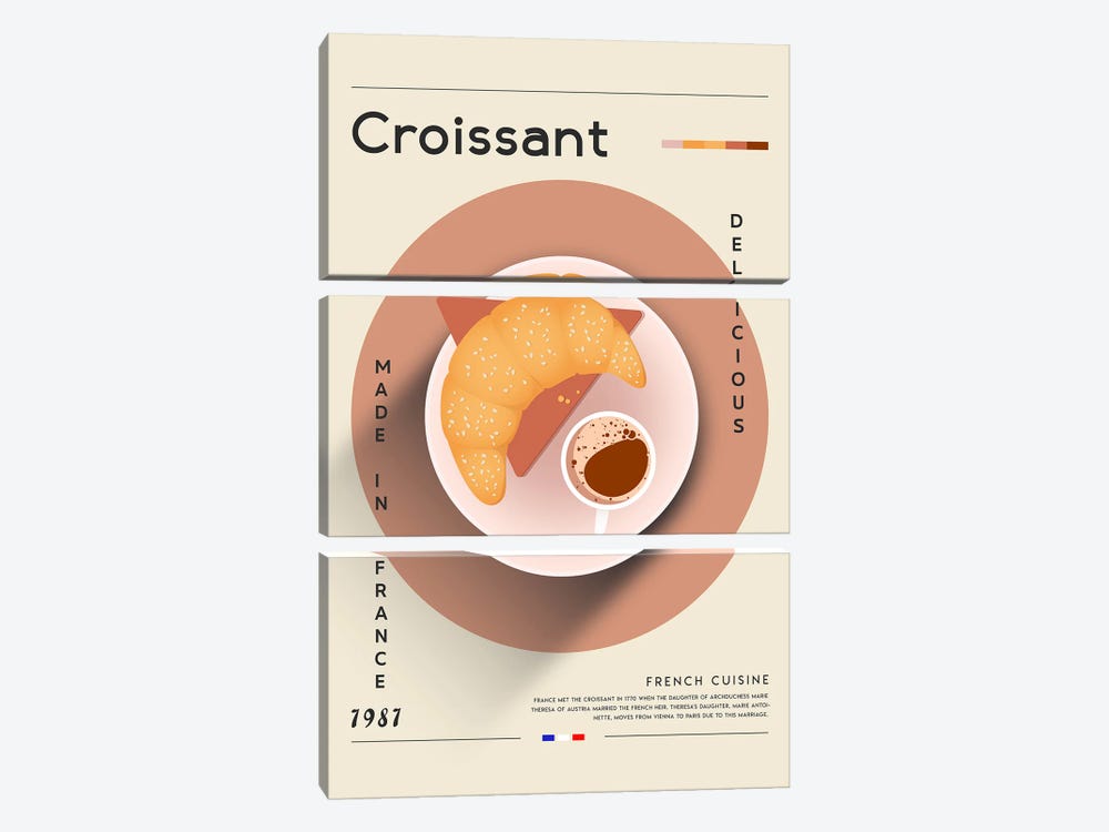 Croissant I by GastroWorld 3-piece Canvas Artwork