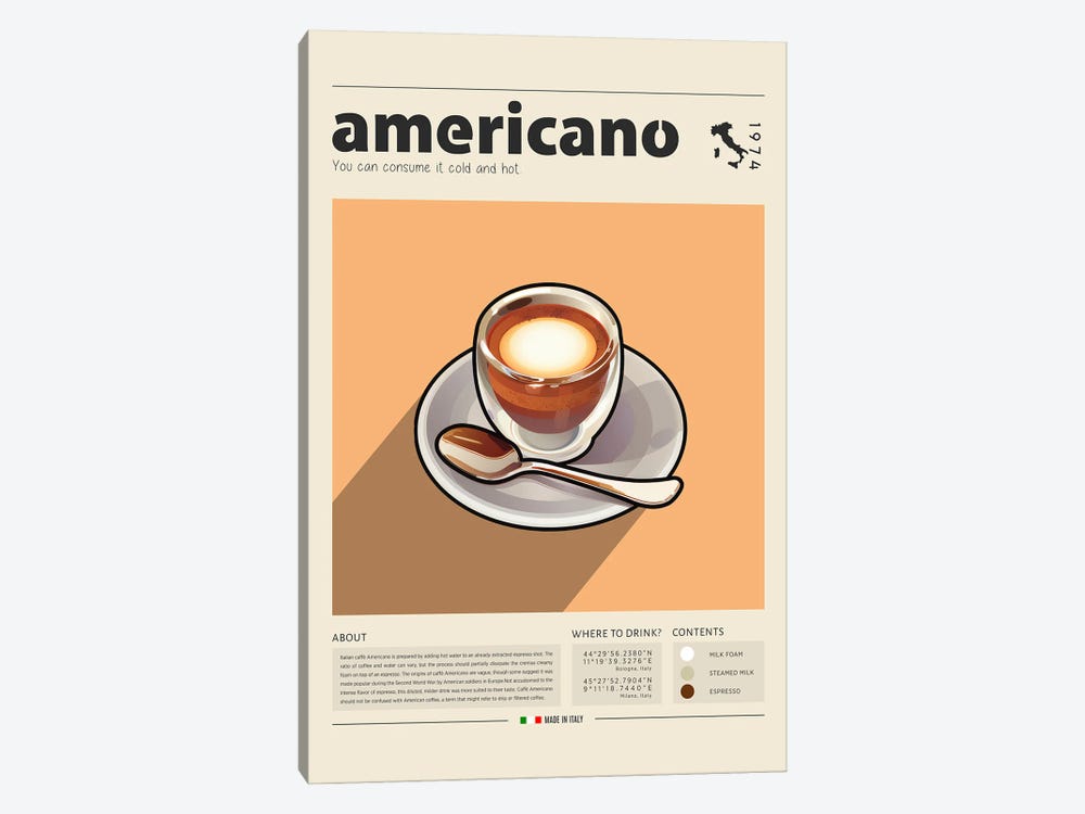 Americano by GastroWorld 1-piece Canvas Wall Art