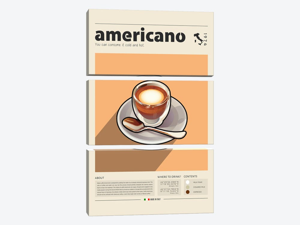 Americano by GastroWorld 3-piece Canvas Art