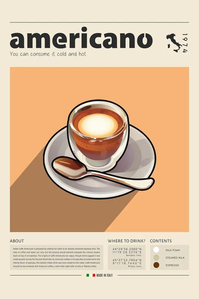 Food & Drink Posters: Americano by GastroWorld