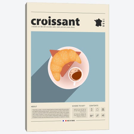 Croissant II Canvas Print #GWD40} by GastroWorld Canvas Print