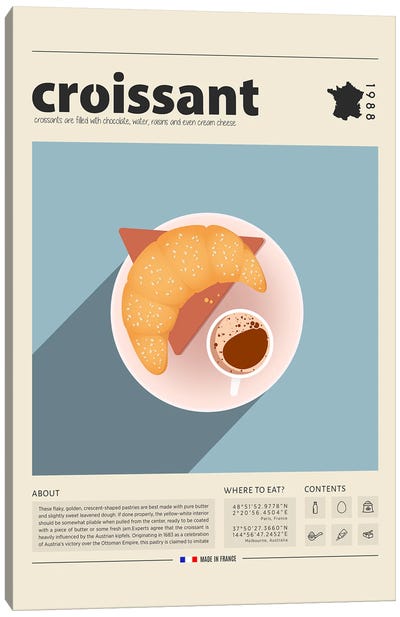 Croissant II Canvas Art Print - Food & Drink Posters