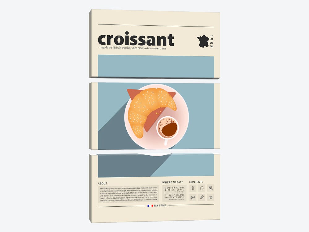 Croissant II by GastroWorld 3-piece Canvas Artwork