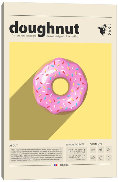 Doughnut Canvas Art Print - Food & Drink Posters