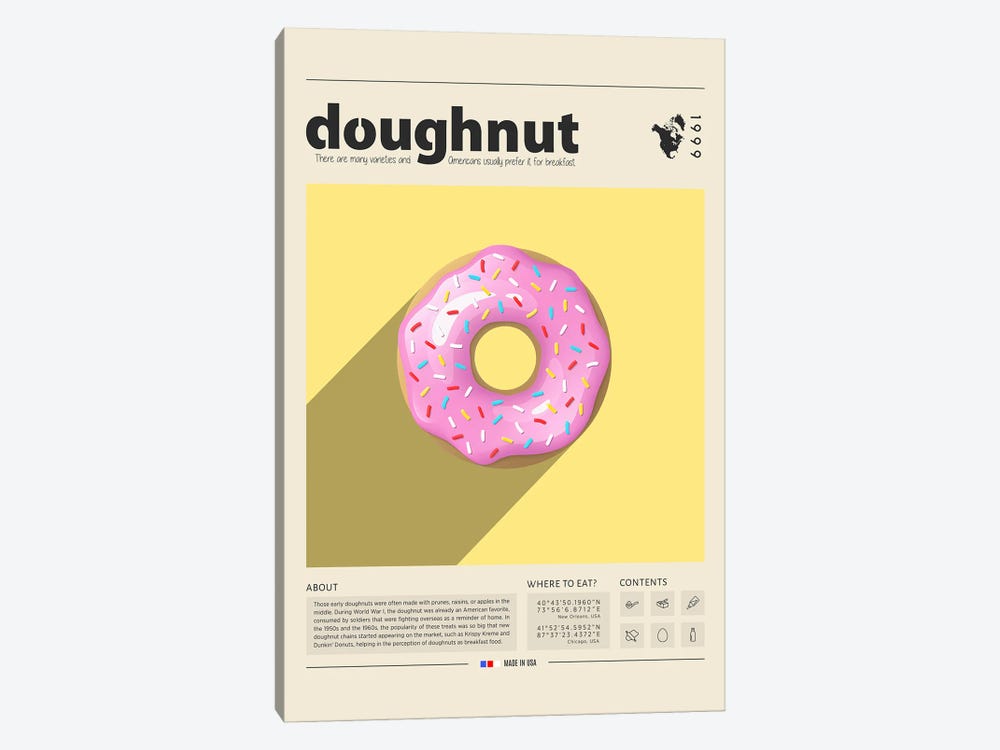 Doughnut by GastroWorld 1-piece Canvas Art Print