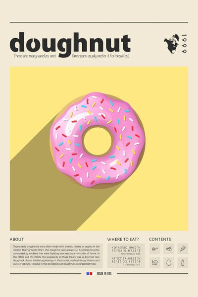 Food & Drink Posters: Doughnut by GastroWorld