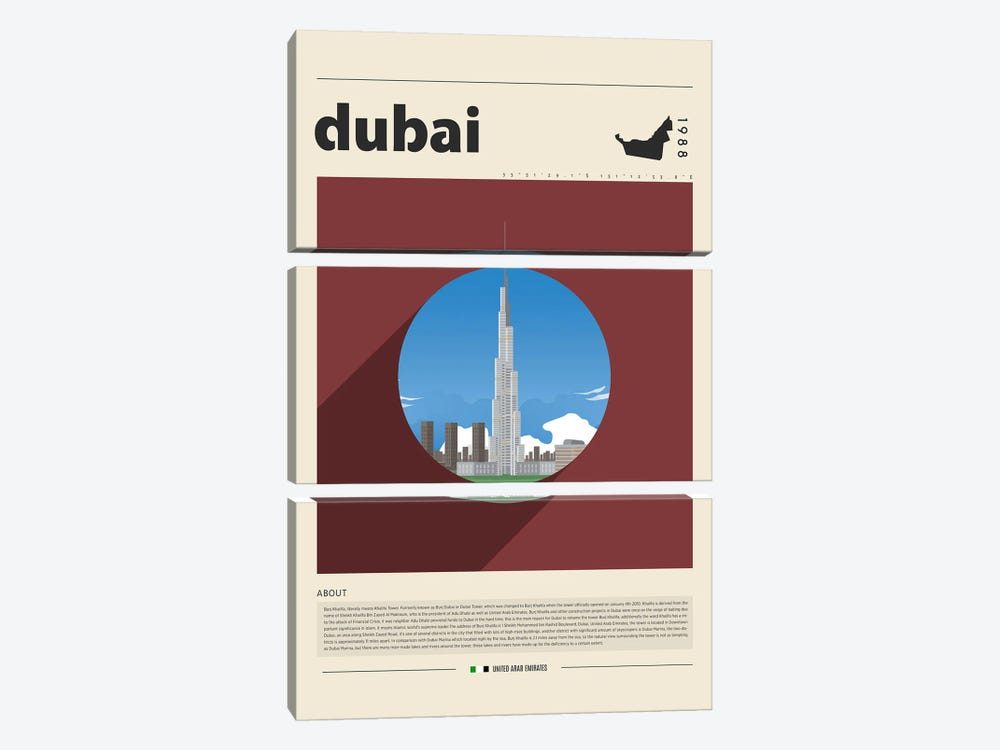 Dubai City by GastroWorld 3-piece Canvas Print