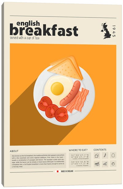English Breakfast Canvas Art Print - Foodie