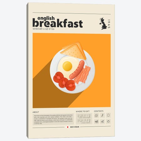 English Breakfast Canvas Print #GWD48} by GastroWorld Canvas Art Print