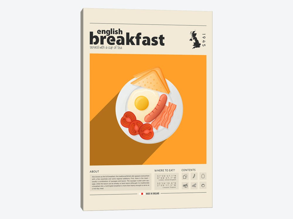 English Breakfast by GastroWorld 1-piece Canvas Wall Art