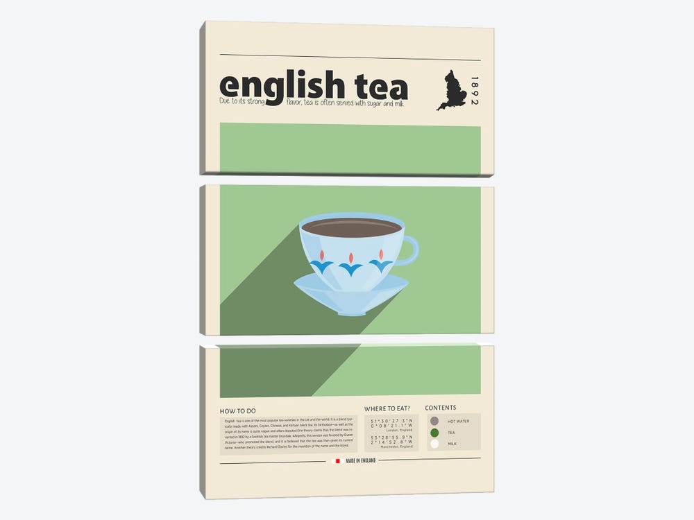 English Tea by GastroWorld 3-piece Art Print