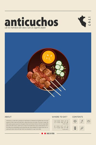 Food & Drink Posters: Anticushos by GastroWorld