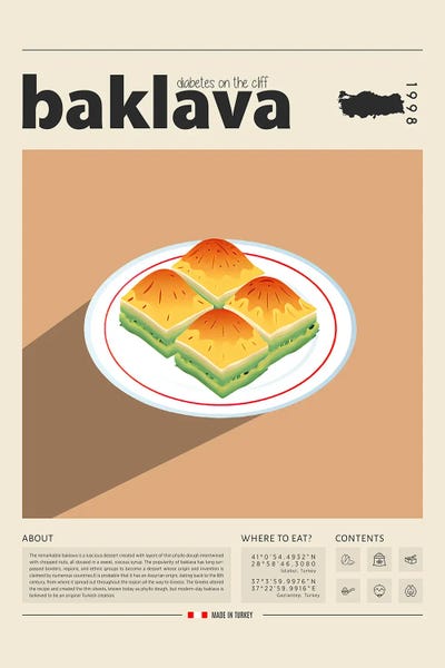 Baklava by GastroWorld metal wall art