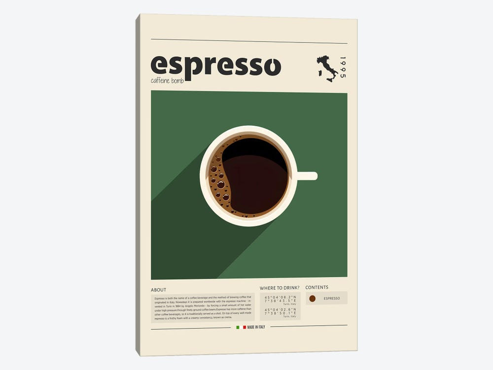 Espresso by GastroWorld 1-piece Canvas Print
