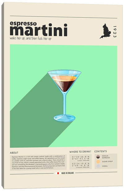 Espresso Martini Canvas Art Print - Food & Drink Posters