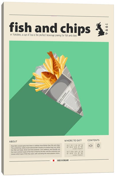 Fish And Chips Canvas Art Print - Food & Drink Posters