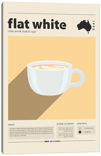 Flat White Canvas Art Print - Food & Drink Posters