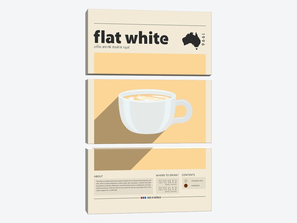 Flat White by GastroWorld 3-piece Canvas Wall Art