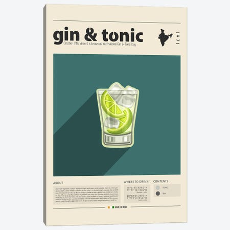 Gin And Tonic Canvas Print #GWD58} by GastroWorld Canvas Wall Art
