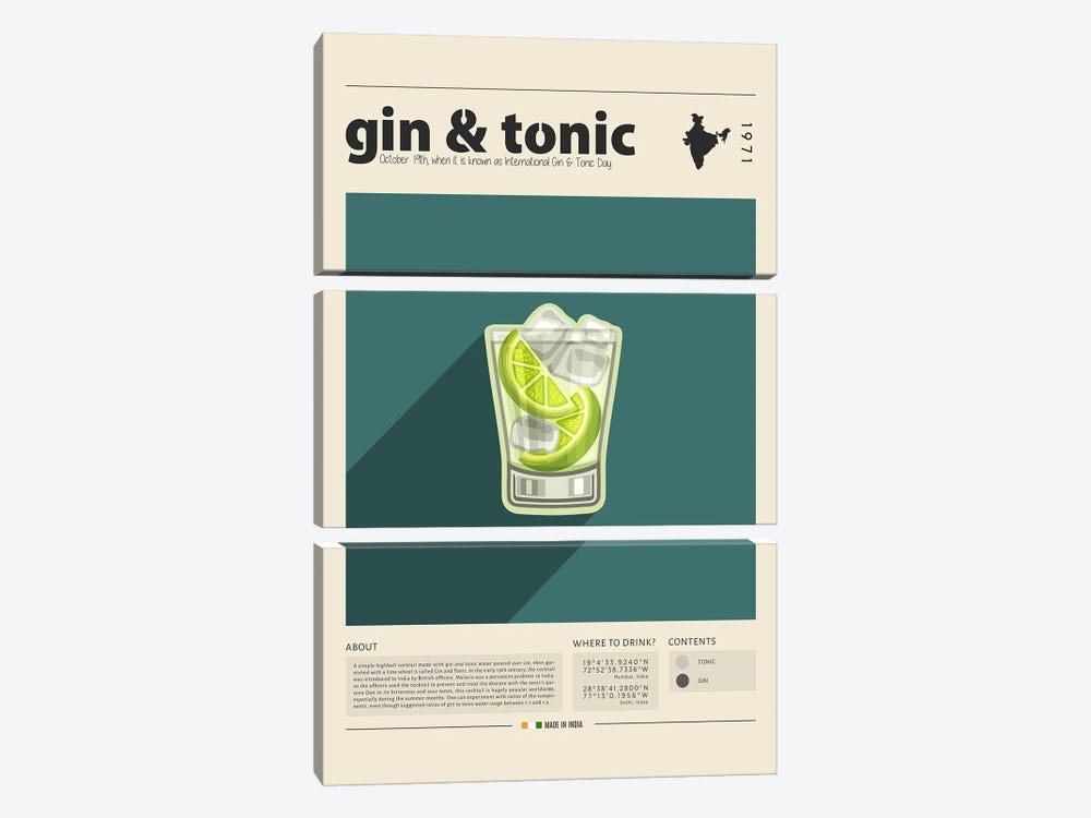 Gin And Tonic by GastroWorld 3-piece Art Print
