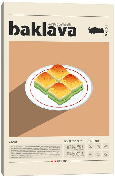 Baklava Canvas Art Print - Foodie