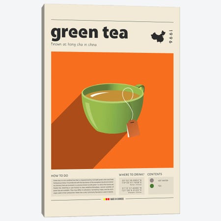 Green Tea Canvas Print #GWD60} by GastroWorld Canvas Print