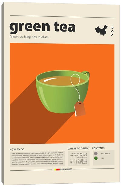 Green Tea Canvas Art Print - Food & Drink Posters
