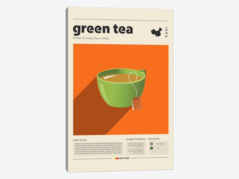 Green Tea by GastroWorld 1-piece Canvas Wall Art