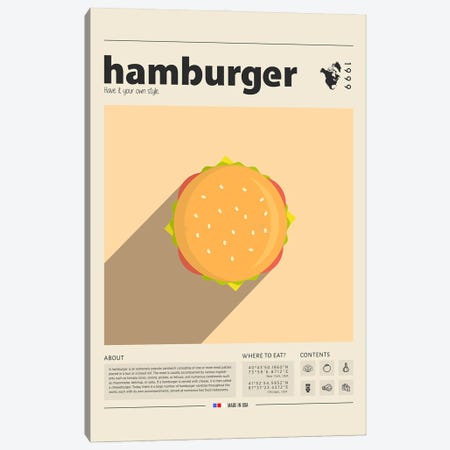 Hamburger Canvas Print #GWD63} by GastroWorld Art Print