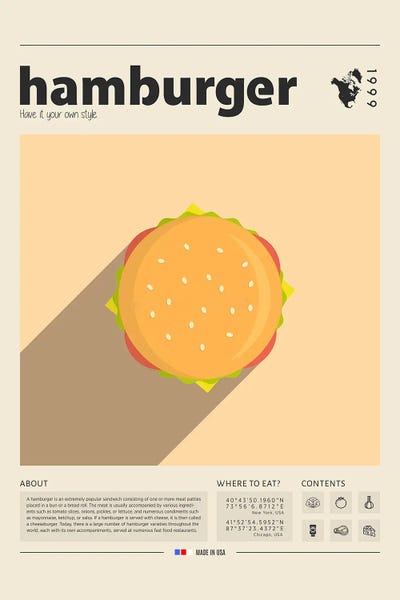 Food & Drink Posters: Hamburger by GastroWorld