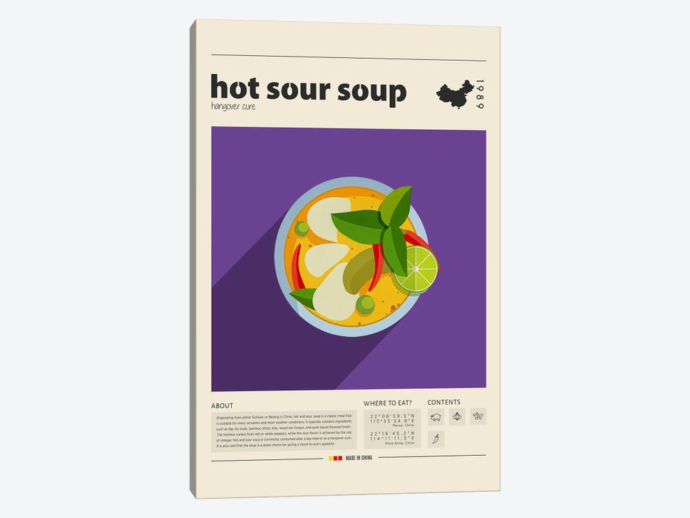 Hot Sour Soup by GastroWorld 1-piece Canvas Art Print