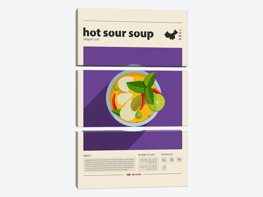 Hot Sour Soup by GastroWorld 3-piece Canvas Print