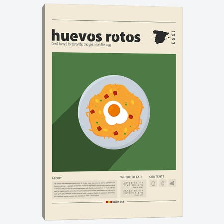 Huevos Rotos Canvas Print #GWD67} by GastroWorld Canvas Art