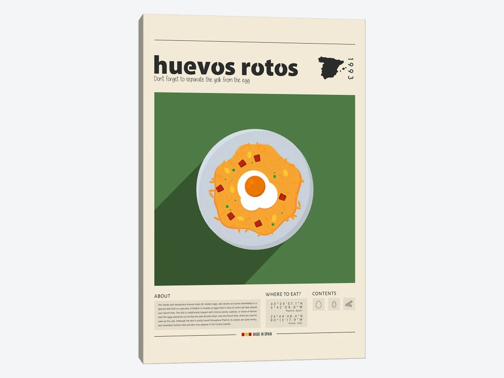 Huevos Rotos by GastroWorld 1-piece Canvas Art Print