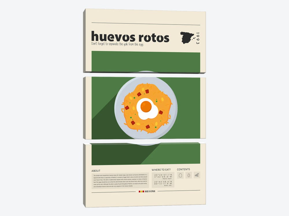 Huevos Rotos by GastroWorld 3-piece Art Print
